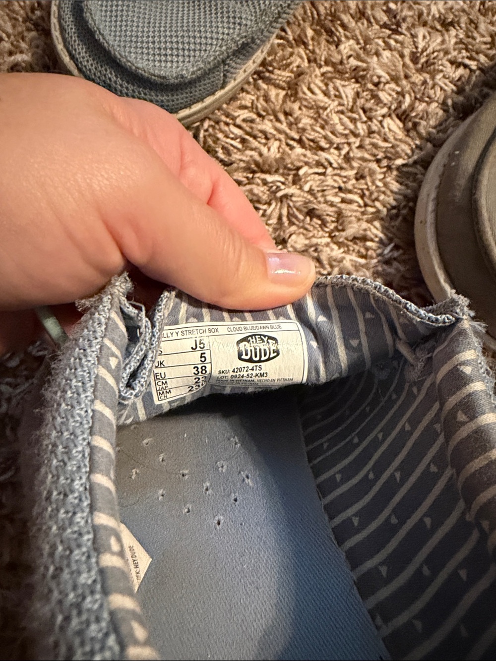 Boys Hey Dudes Slip-On Shoes - Blue and Gray - Picture 5 of 6